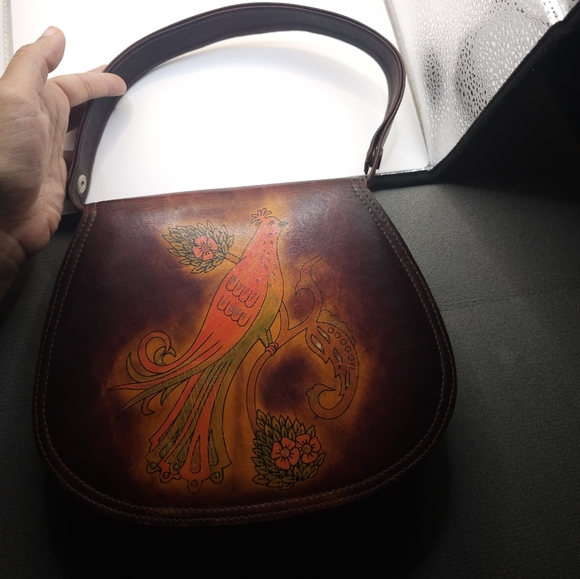 Vintage 1960’s Khorshid Khanoom Design Persian Leather Handbag shoulder - Picture 3 of 7